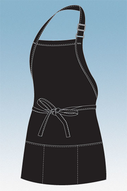 Picture of Chef Works - F10-BLK - Black Three Patch Pocket Apron